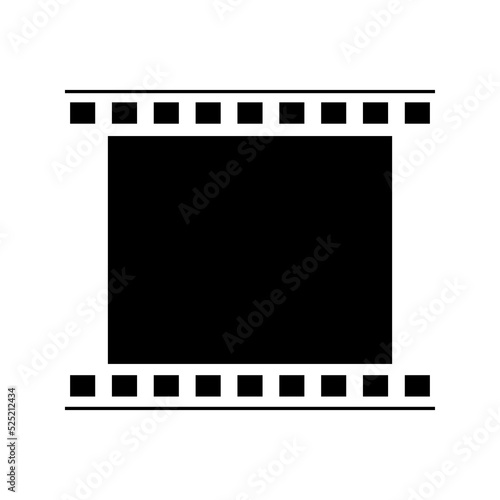 Icon a piece of filmstrip. Vector illustration. Stock image. 
