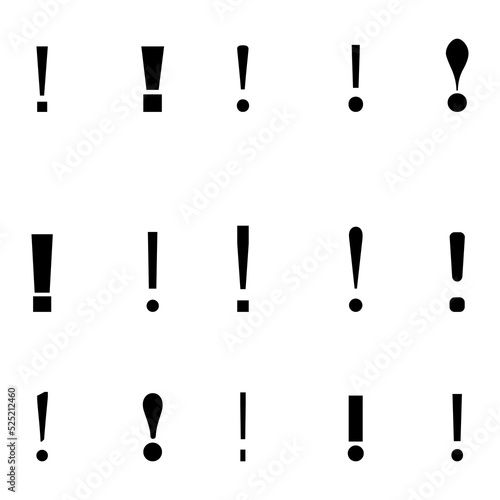 Set exclamation marks. Attention sign. Vector illustration. Stock image.