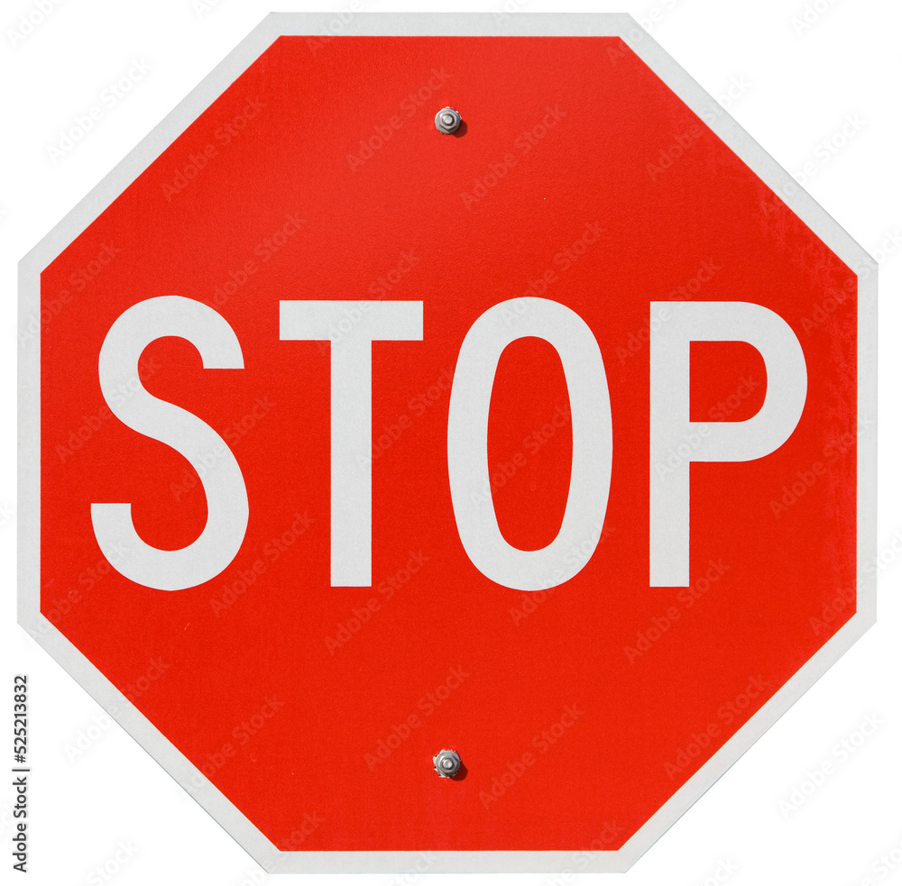 Signs: Red Stop Sign - obrazy, fototapety, plakaty 