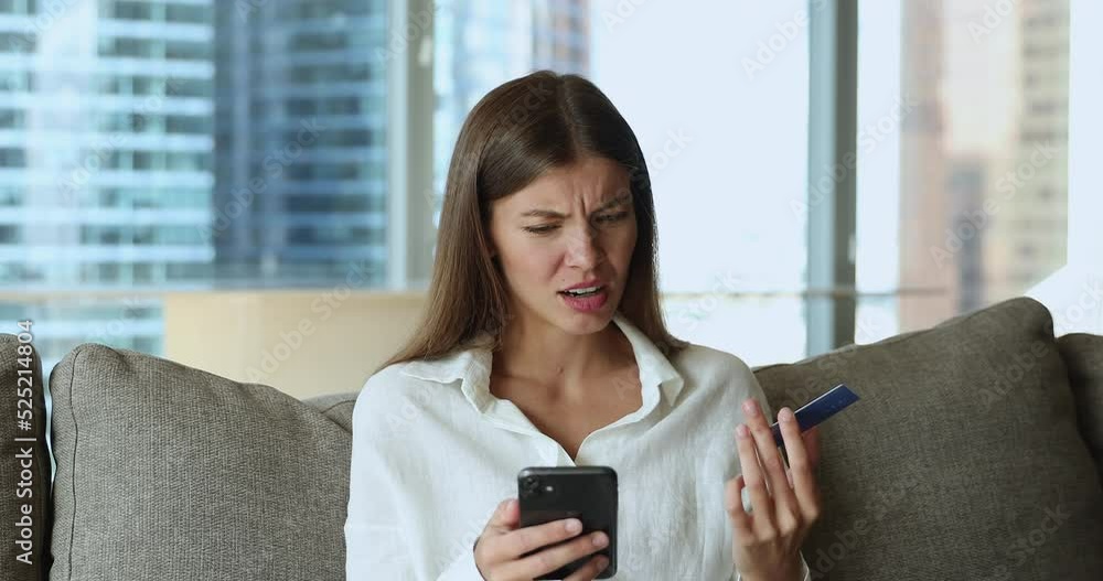 Vidéo Stock Credit card fraud, insufficient funds make payment