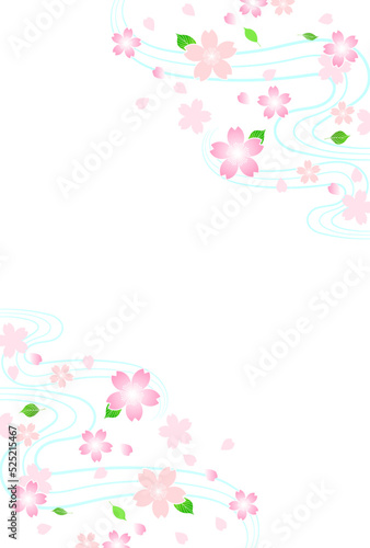 桜 年賀状 和柄 背景