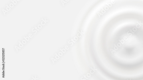 Milk wave, splash ripple background of yogurt or cream drops in circle waves, realistic vector. Dairy yogurt or milk spill flow with milky round wave ripples of pouring yoghurt and milkshake