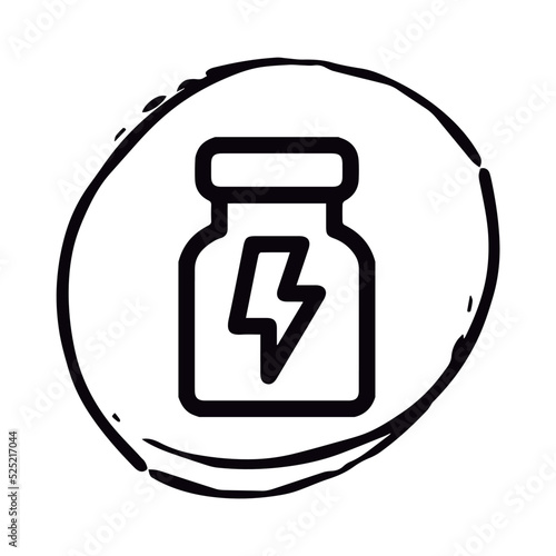 Imagen con frasco de medicina energetica tipo dibujo o botoón 