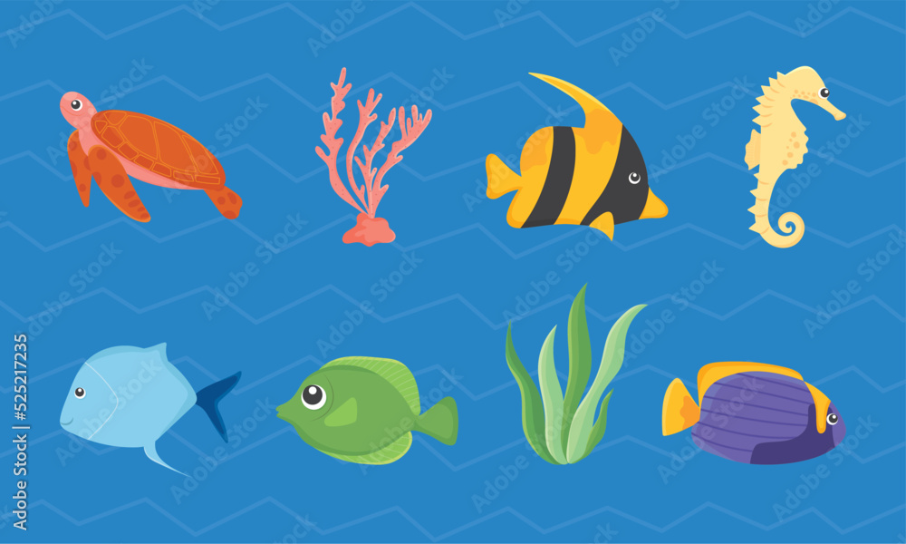 Naklejka premium sealife icon collection