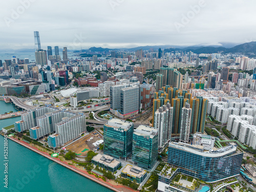 Fototapeta Naklejka Na Ścianę i Meble -  Aerial view of Hong Kong city in Kowloon side
