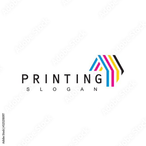 Print House Logo Template Using Colorful House Icon
