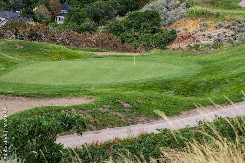 Fototapeta premium Golf Course and flag