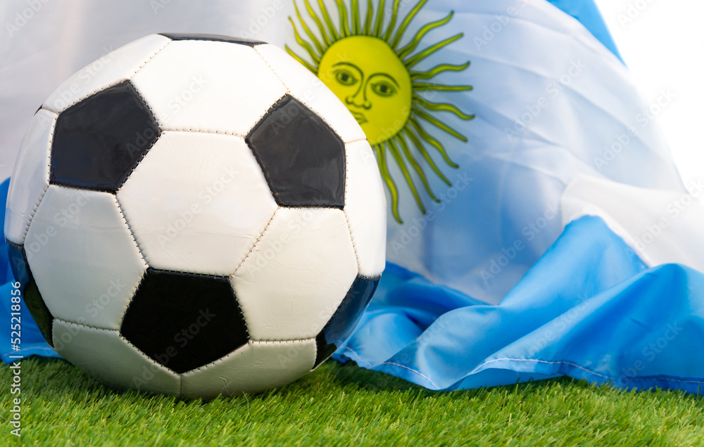 Naklejka premium soccer ball with the Argentine flag