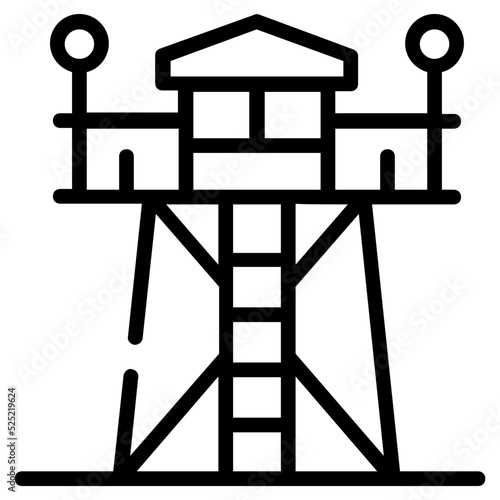 Modern line icon of a military headquarters 