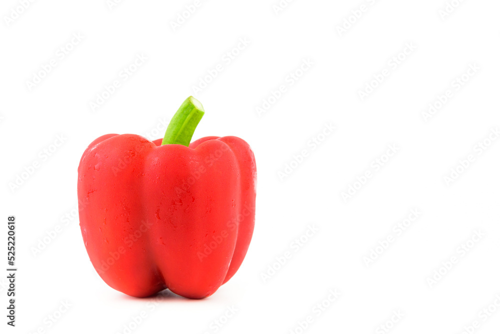 Fresh red sweet bell peppers isolated on white background Fresh red sweet bell peppers isolated on white background