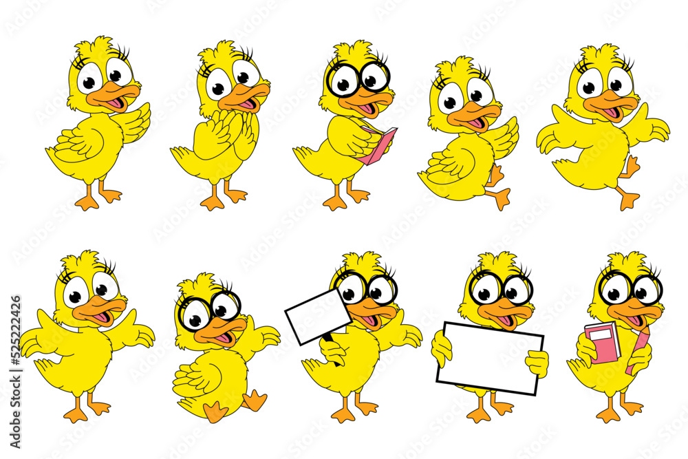 Fototapeta premium cute duck animal cartoon graphic