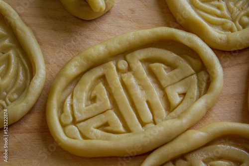 Fotografie Blue chrysanthemum and gypsophila or panicled baby's-breath flowers