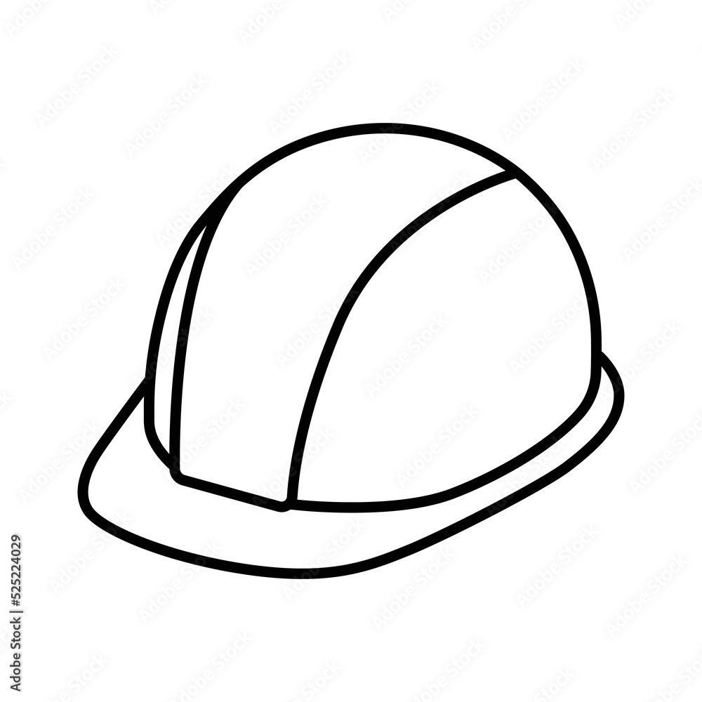 Construction safety helmet icon. Simple outline style. Hard hat, worker cap, protect and safe concept. Thin line vector illustration design isolated on white background. EPS 10. Construction safety helmet icon. Simple outline style. Hard hat, worker cap, protect and safe concept. Thin line vector illustration design isolated on white background. EPS 10.