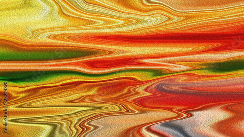 Background wallpaper liquid orange color abstract with texture canvas motif. hand draw oil paint