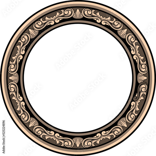 classic style circle engraving frame vector design