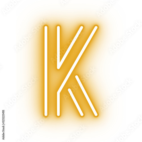 Neon alphabet K icon  glowing icon  glowing alphabet icon  glowing K  glowing letter  neon letter