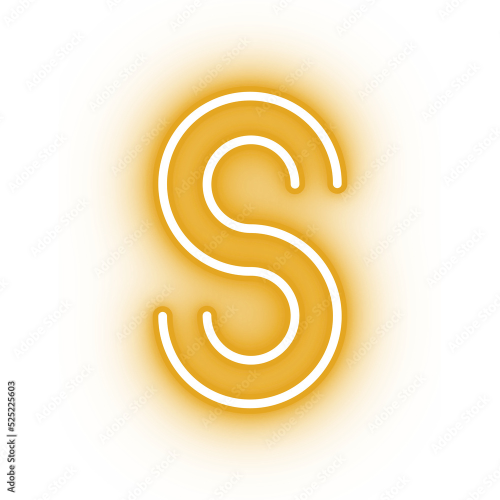 Fototapeta premium Neon alphabet S icon, glowing icon, glowing alphabet icon, glowing S, glowing letter, neon letter