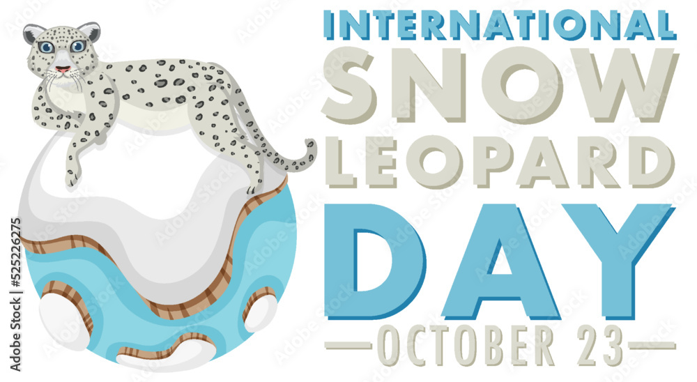 Obraz premium International Snow Leopard Day Banner Design