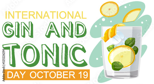 International gin and tonic day logo design