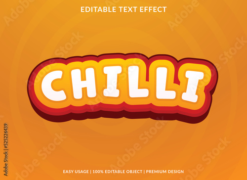 chilli editable text effect template use for business logo and brand