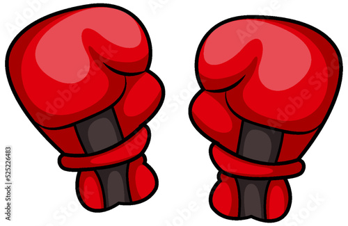 Red boxing gloves cartoon object