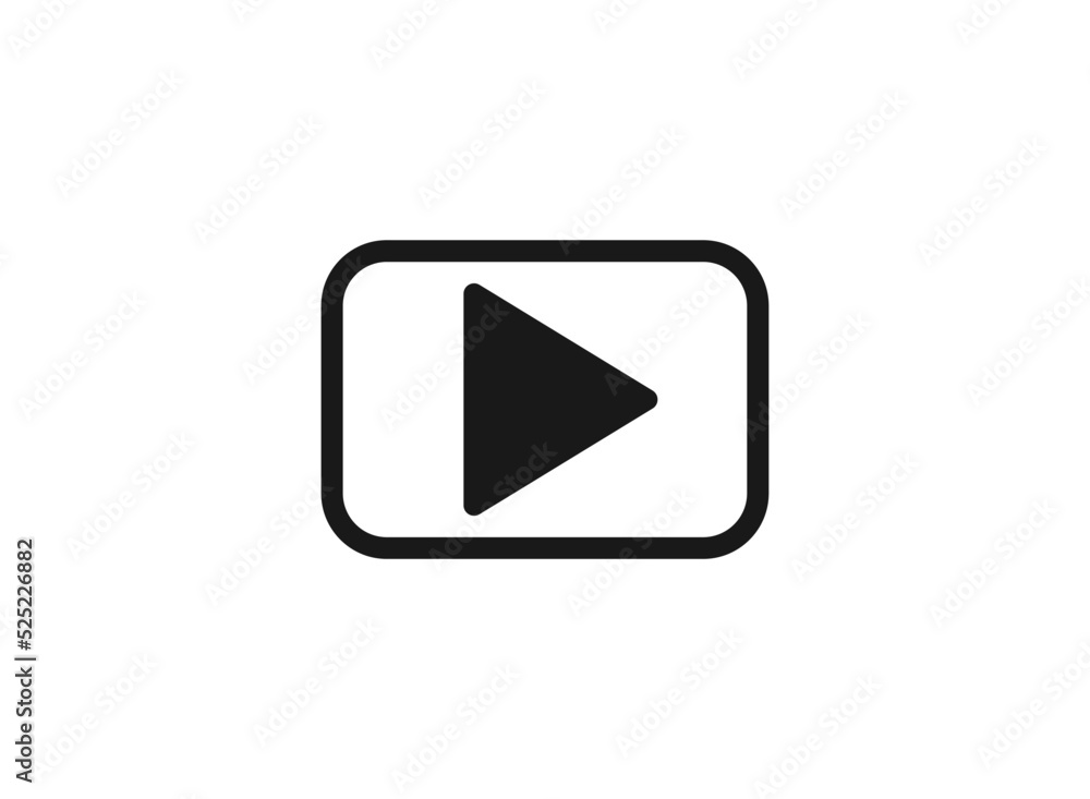 Play button icon in trendy flat style isolated on white background. Play symbol for your web site design. Play button icon in trendy flat style isolated on white background. Play symbol for your web site design.