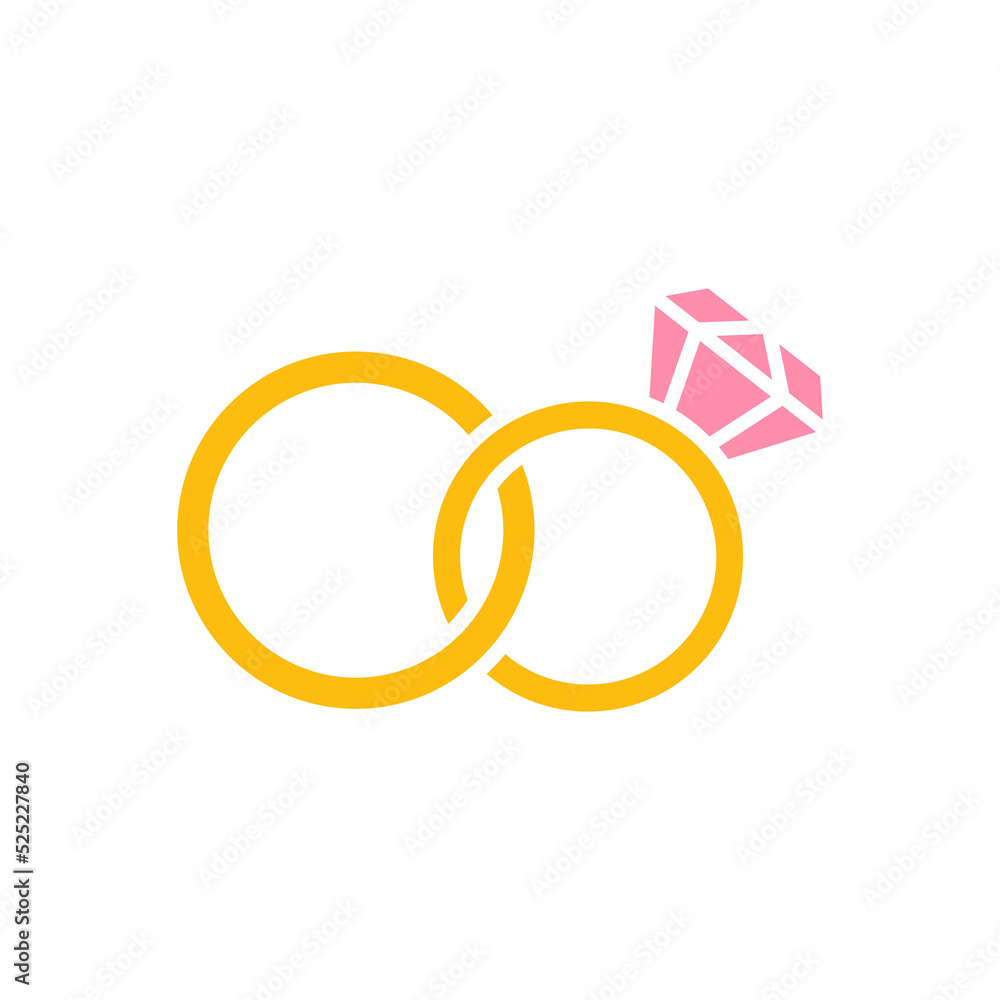 Vector diamond ring Two gold rings are related on the day of the wedding. Vector diamond ring Two gold rings are related on the day of the wedding.