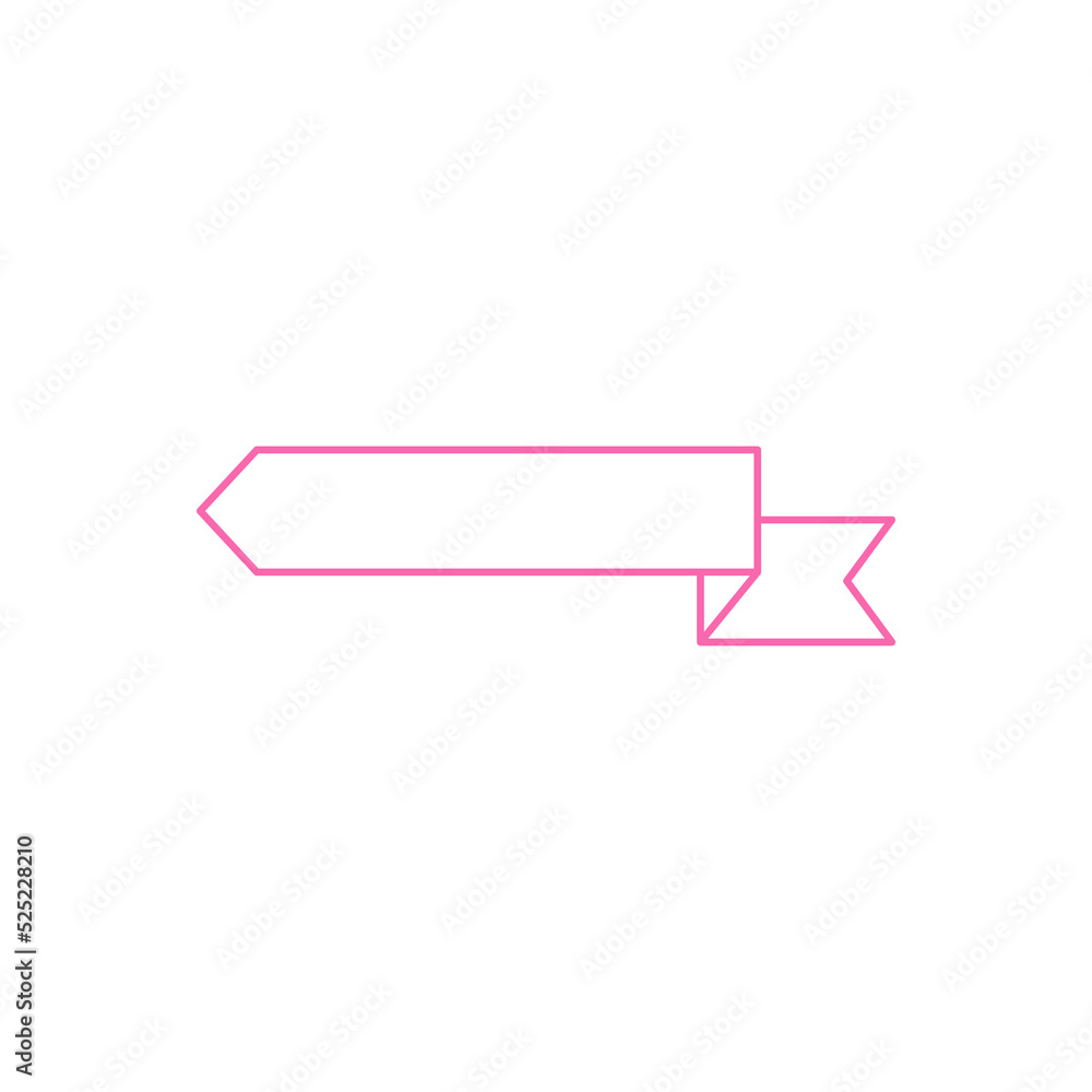Swaying ribbons for retro text labels Product price tag Isolated on white background Swaying ribbons for retro text labels Product price tag Isolated on white background