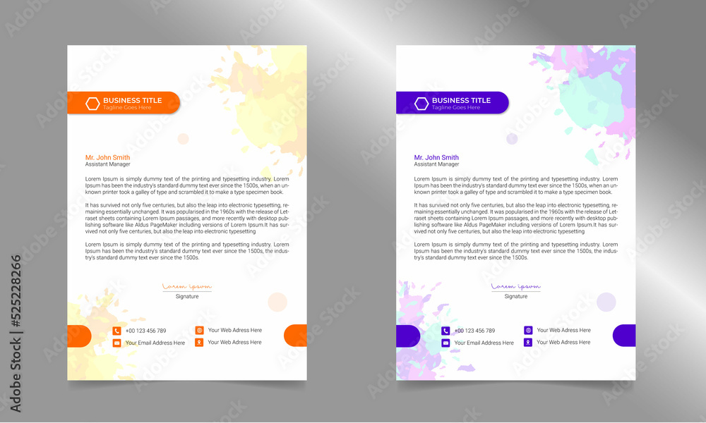 Obraz premium Corporate modern letterhead design template, creative modern letter head design template for your project, simple letterhead design