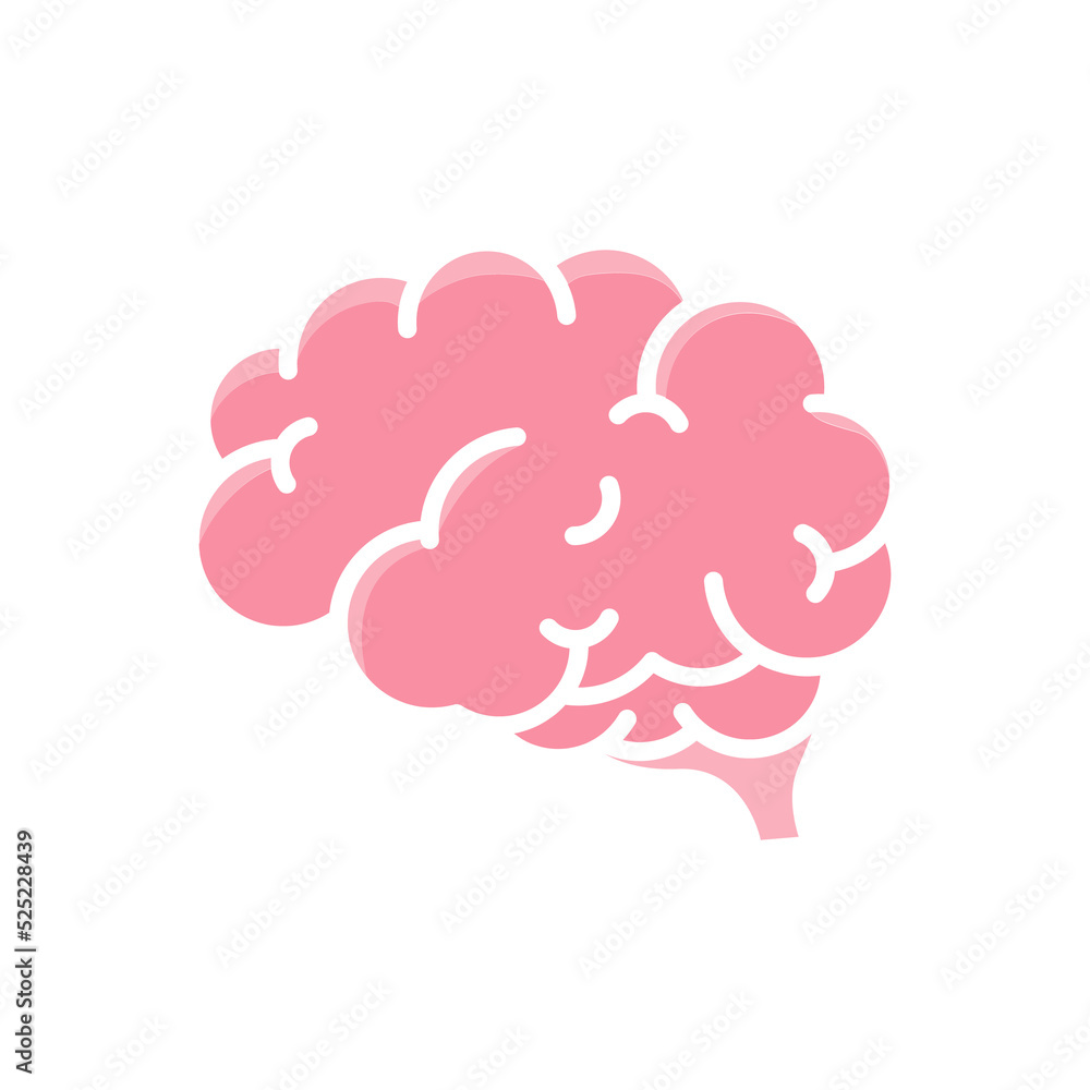 Human brain vector Wavy Symbol of learning Intelligence and an optimistic attitude Human brain vector Wavy Symbol of learning Intelligence and an optimistic attitude