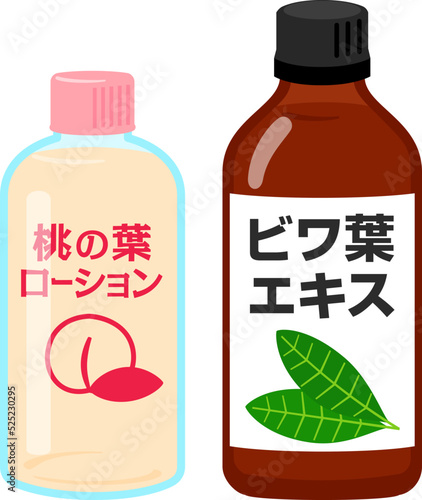 ビワの葉エキスと桃の葉ローション