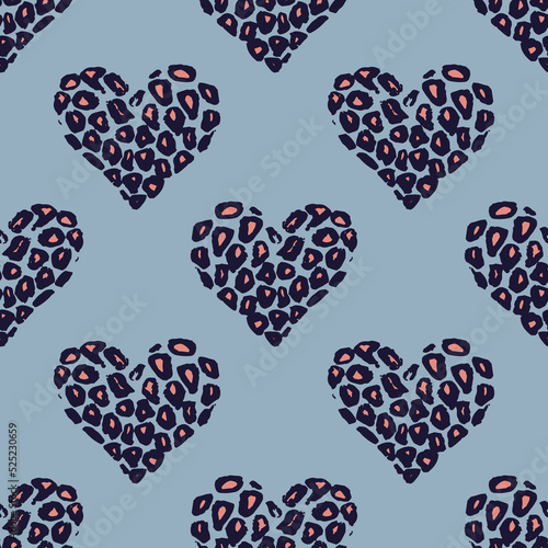 Abstract seamless vector pattern of love hearts. Design for use background Textile all over fabric print wrapping paper and others. Repeating texture surface pattern easy edit and customizable