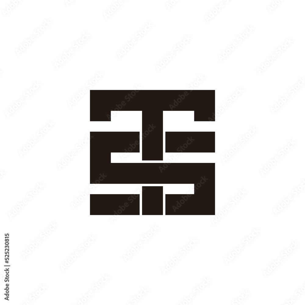 letter ts linked overlapping line logo vector letter ts linked overlapping line logo vector