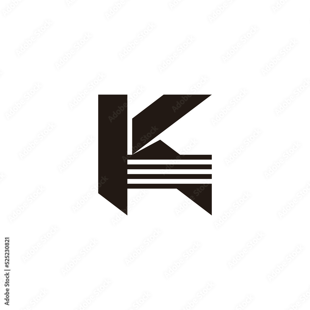 letter k stripe simple logo vector letter k stripe simple logo vector