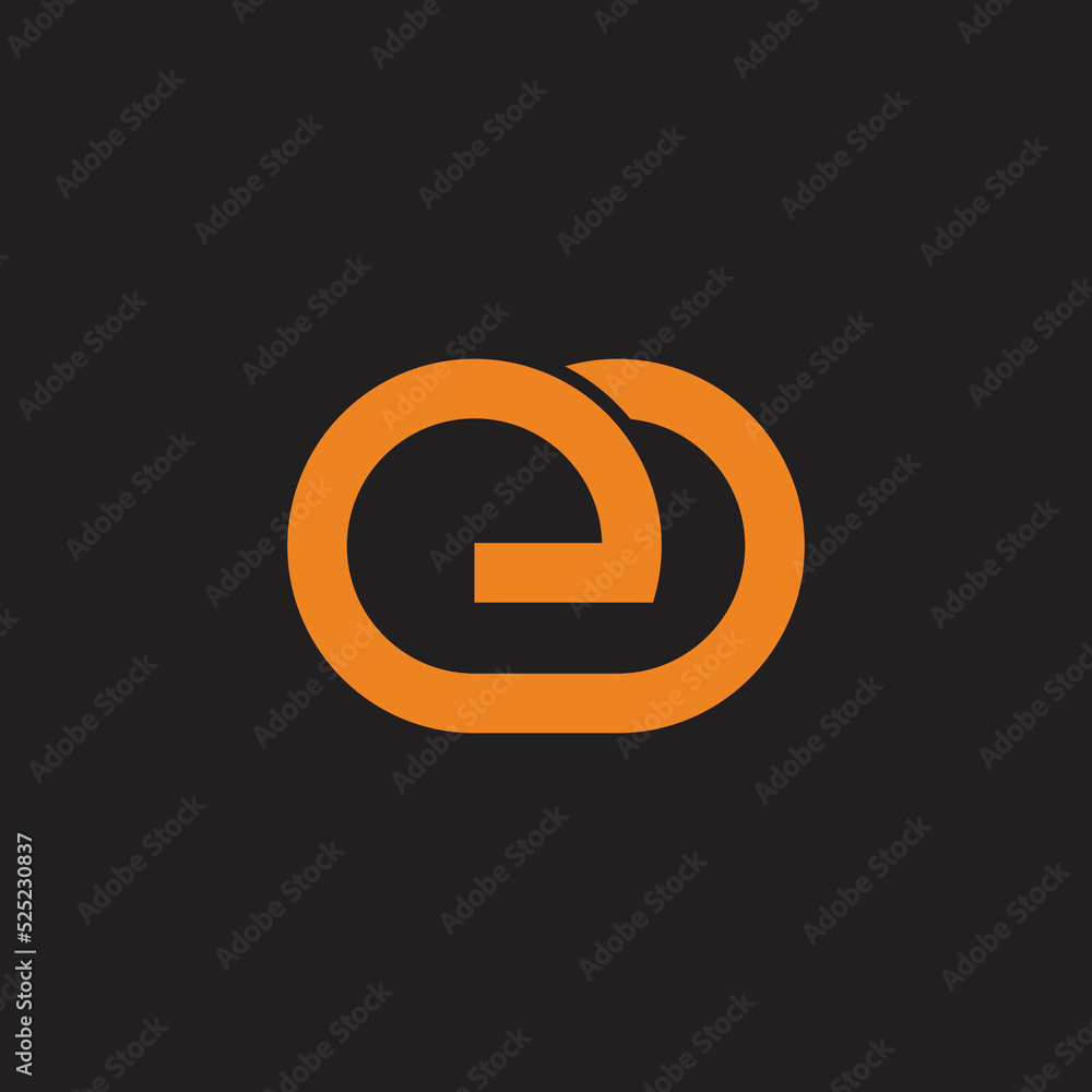 Fototapeta premium letter ed circles geometric linked line logo vector