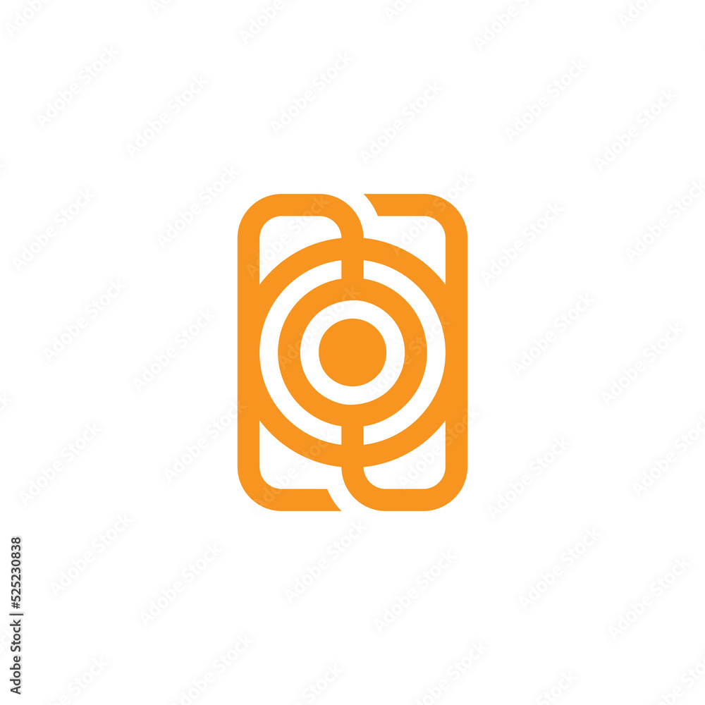 letter n circles stripes geometric logo vector letter n circles stripes geometric logo vector