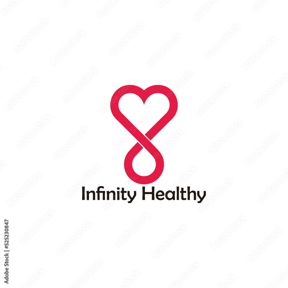 infinity healthy heart medical symbol logo vector