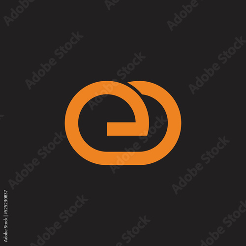 letter ed circles geometric linked line logo vector