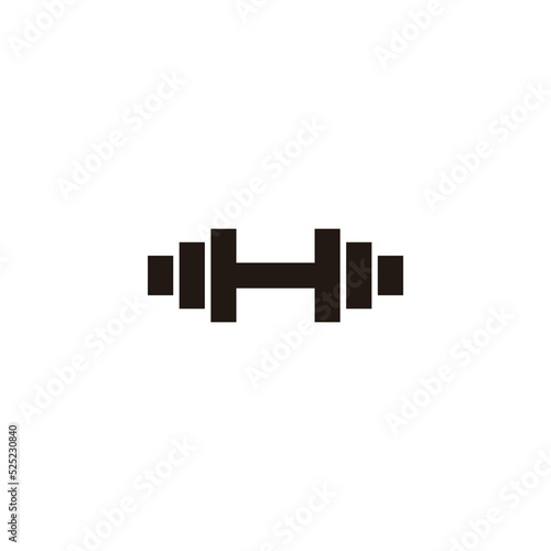 letter h dumbell simple geometric logo vector