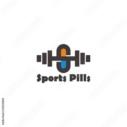letter s sport medical dumbbell logo vector