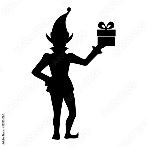 Christmas elf silhouette
