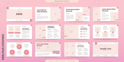 minimalist presentation templates. corporate booklet use in flyer and leaflet, marketing banner, advertising brochure, annual business report, website slider. Pink pitch color company profile vector