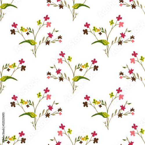 Floral Seamless vector illustration pattern background. Design for use all over textile fabric print wrapping paper and others. Vintage spring flower repeatable print design ready to print graphic