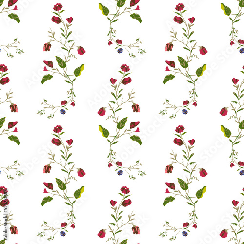 Wallpaper Mural Floral Seamless vector illustration pattern background. Design for use all over textile fabric print wrapping paper and others. Vintage spring flower repeatable print design ready to print graphic Torontodigital.ca