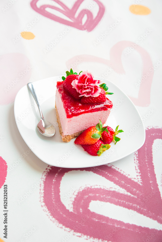 Strawberry cheesecake international Peruvian dessert Strawberry cheesecake international Peruvian dessert
