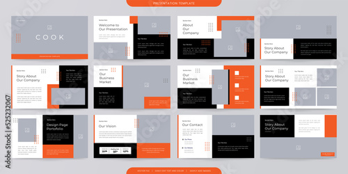minimalist presentation templates. corporate booklet use in flyer and leaflet, marketing banner, advertising brochure, annual business report, website slider. Black yellow color company profile vector