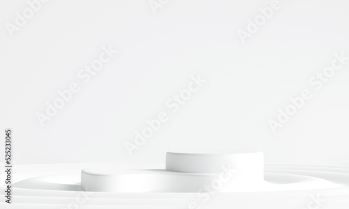 white podium display for product presentation. 3d illustration