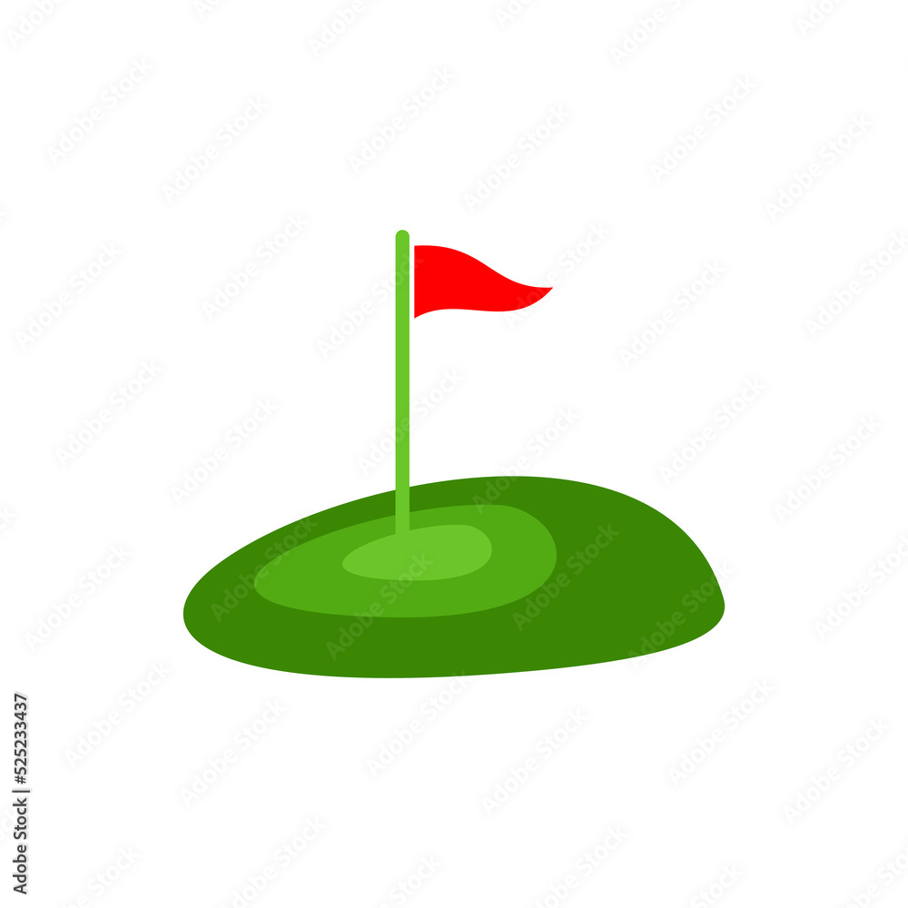 green golf course with flag vector stock illustration green golf course with flag vector stock illustration
