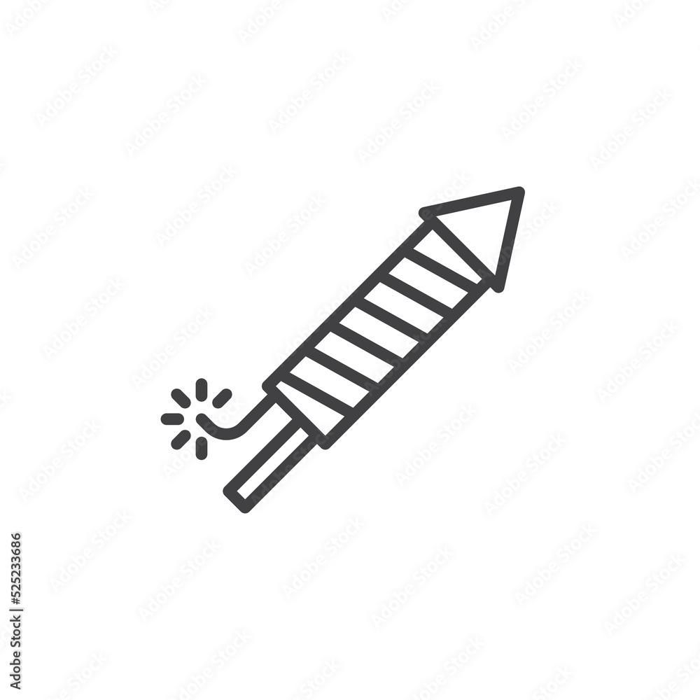 Firework rocket line icon Firework rocket line icon