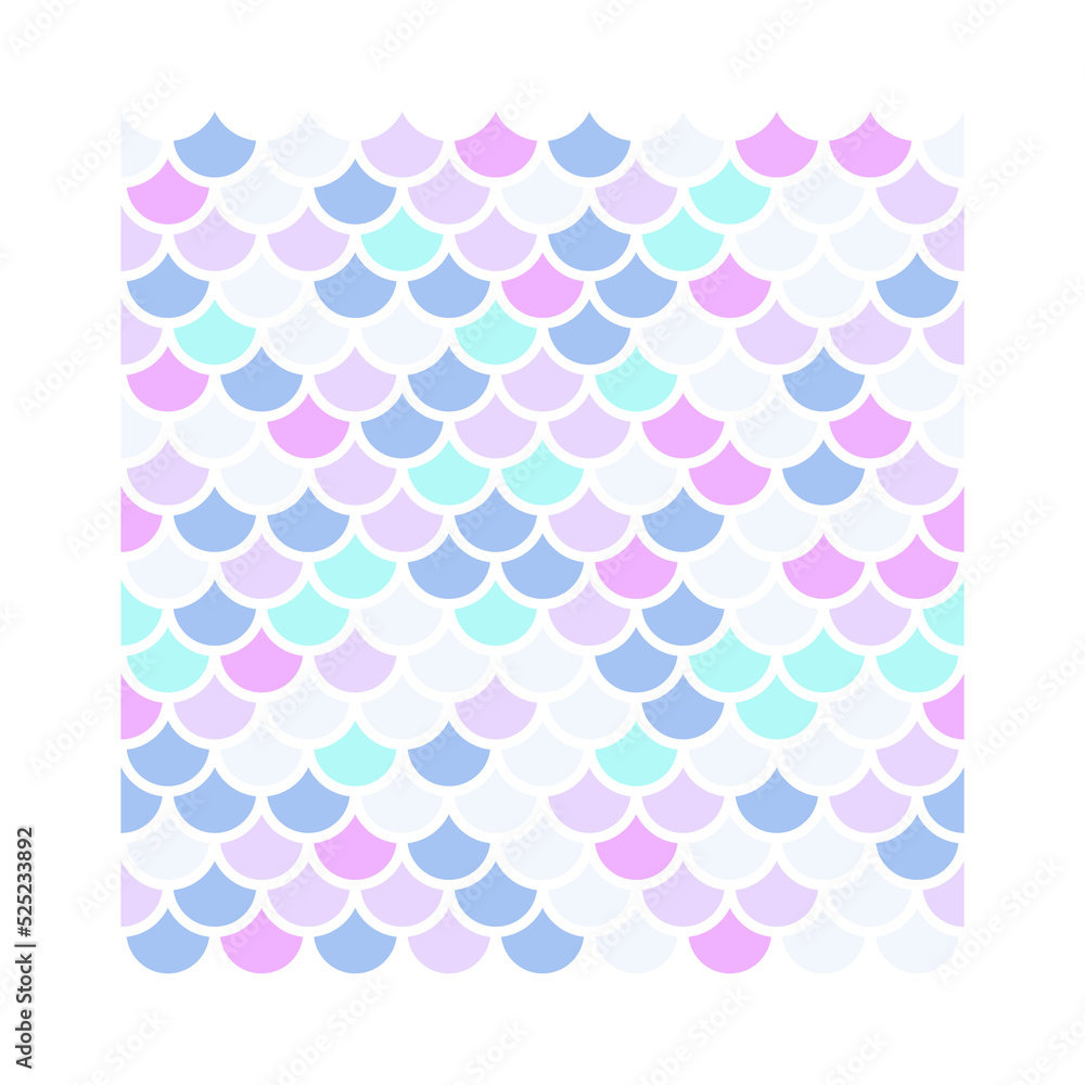 Seamless pattern of mermaid scales Beautifully arranged fish scales. Isolated on background